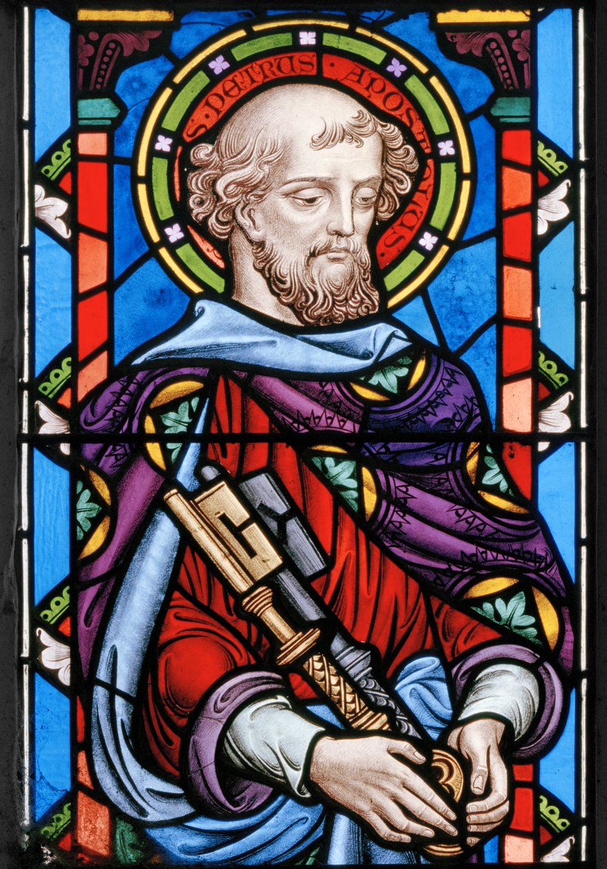 Szent Péter, részlet a keresztre feszítésből, 1861 (festett üveg) alkotó: John Millner Allen