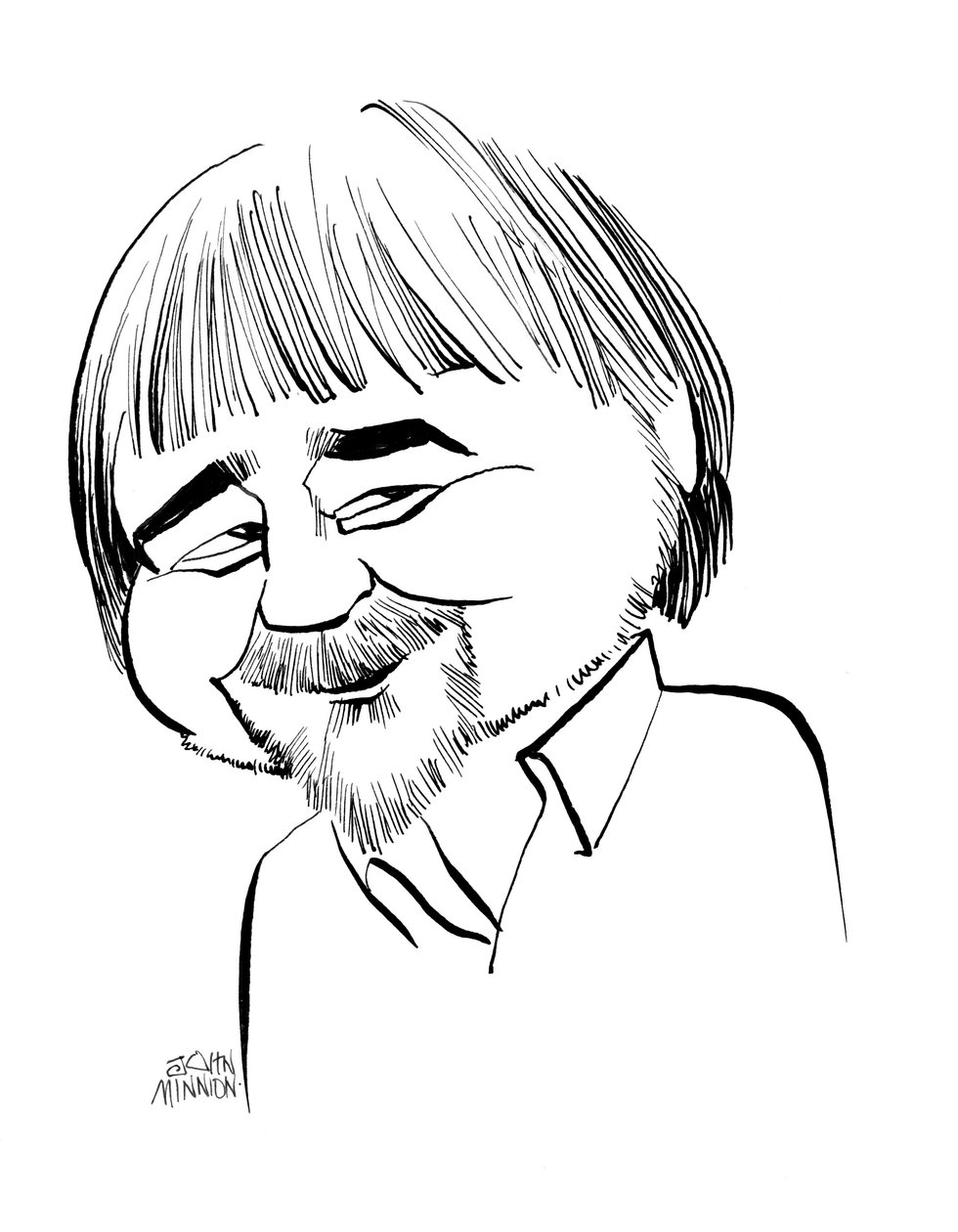 Alan Bleasdale karikatúra, angol televíziós drámaíró: b alkotó: John Minnion