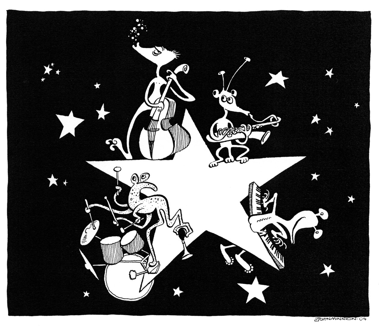 Alien All- Stars karikatúra John Minniontól alkotó: John Minnion