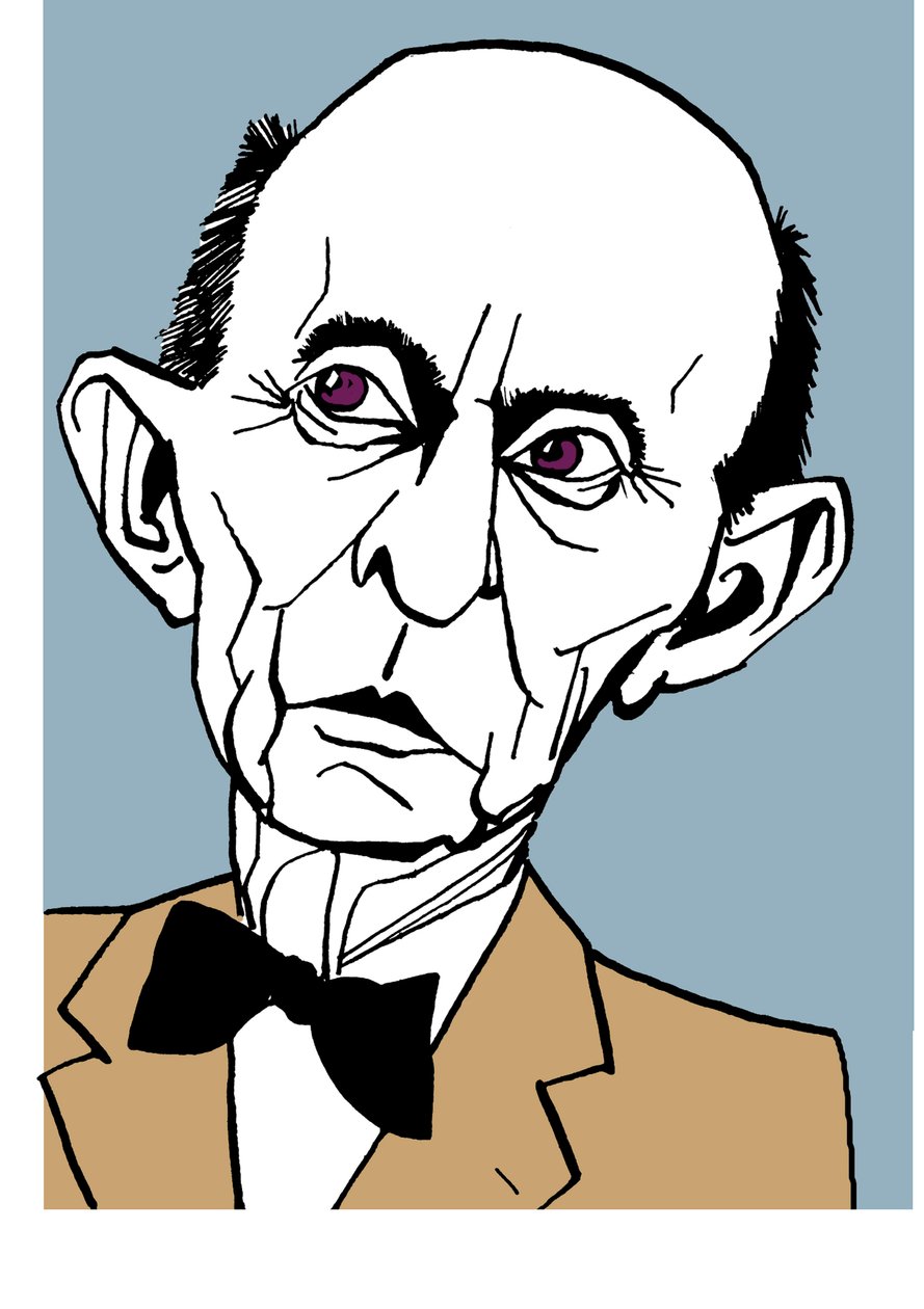 Arnold Schönberg, karikatúra alkotó: John Minnion