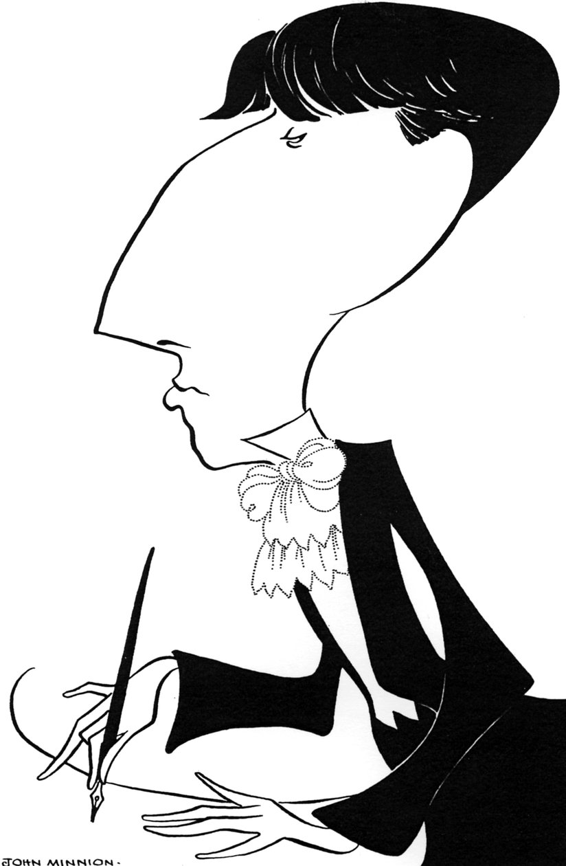 Aubrey Beardsley, karikatúra, 20. század (rajz) alkotó: John Minnion