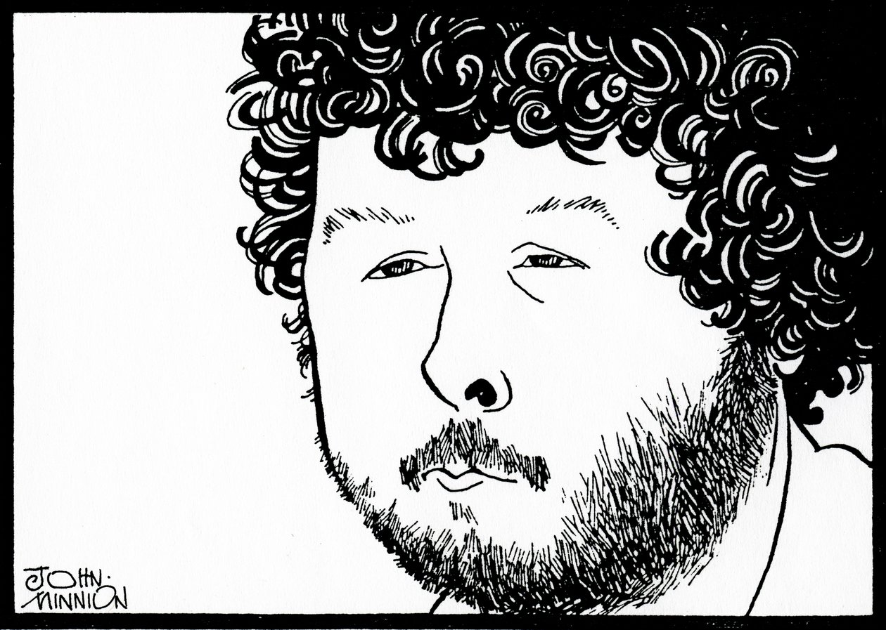 BIRTWISTLE, Harrison - karikatúra John Minnion angol zeneszerzőtől alkotó: John Minnion