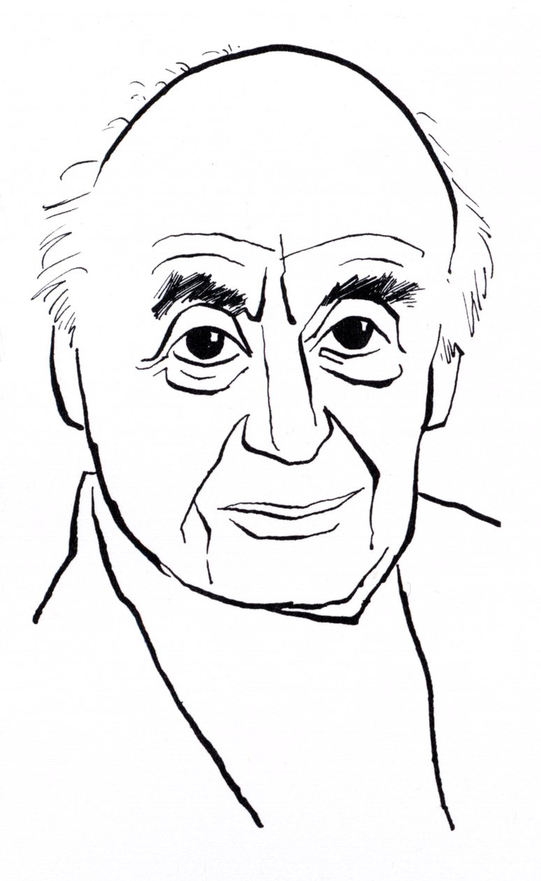 Berthold Goldschmidt, karikatúra alkotó: John Minnion