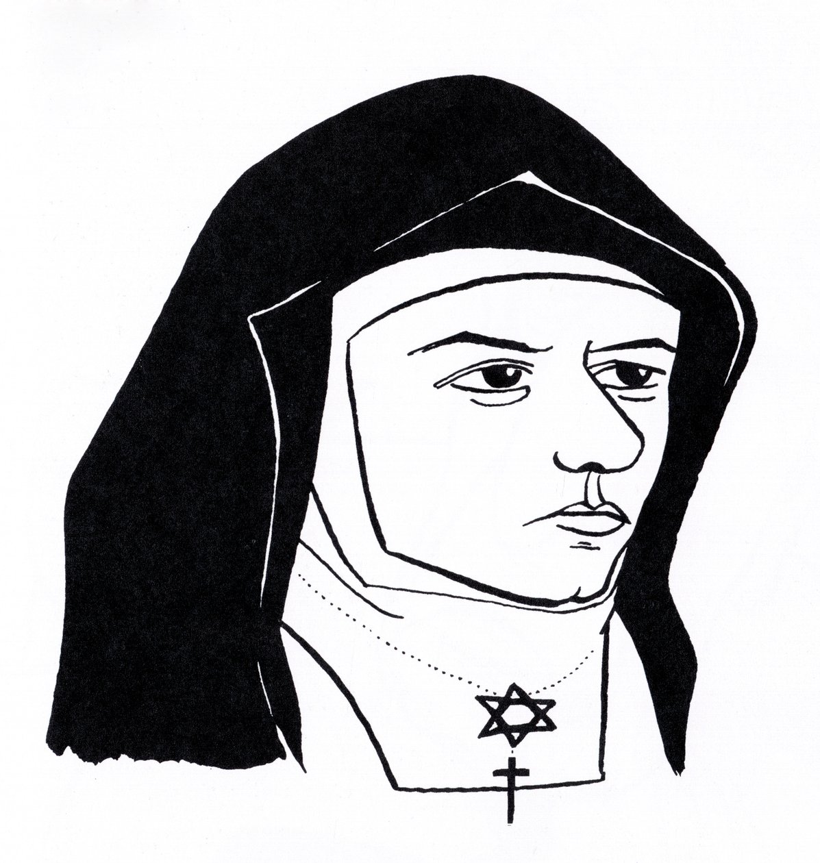 Edith Stein, alias Keresztes Szent Teréz Benedicta filozófus, feminista, karmelita apáca és vértanú volt. alkotó: John Minnion