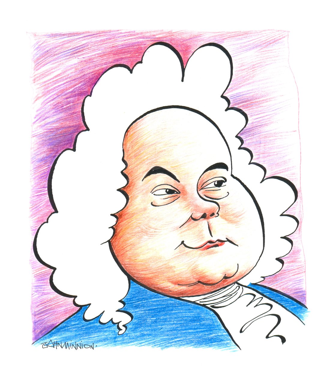 Georg Friedrich - George Frideric Handel - a német (később angol) zeneszerző karikatúrája John Minnionról alkotó: John Minnion