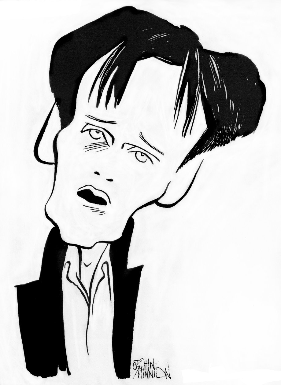 Ian Bostridge - az angol operaénekes karikatúrája, b alkotó: John Minnion