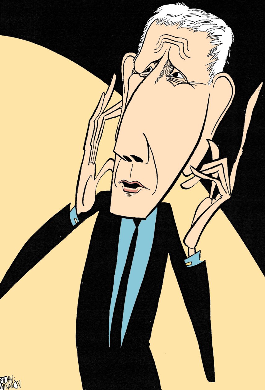 Jonathan Miller, karikatúra: John Minnion alkotó: John Minnion