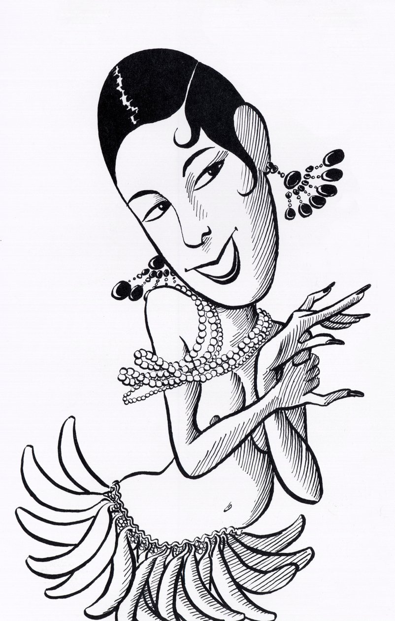 Josephine Baker, karikatúra alkotó: John Minnion