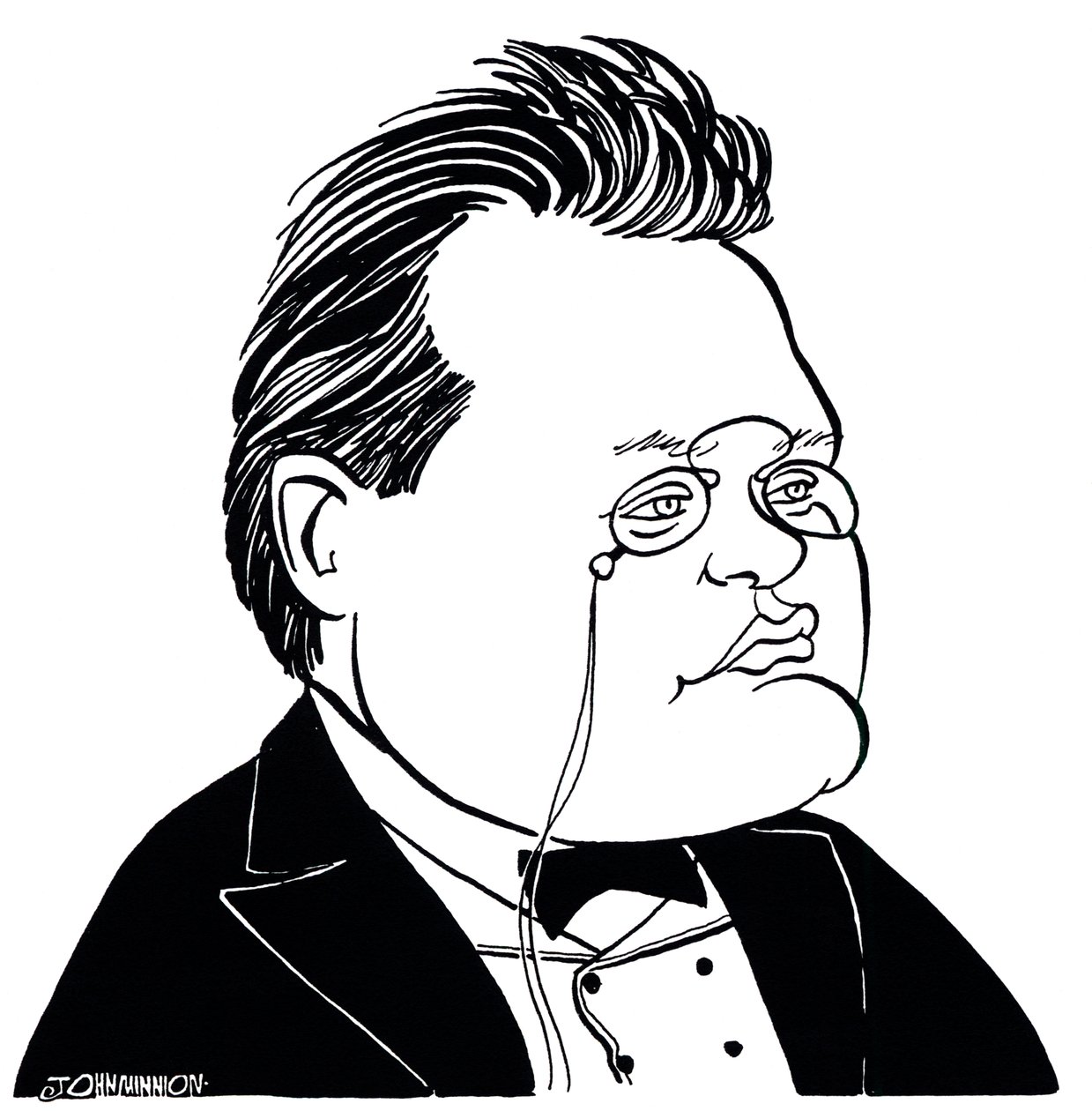 Max Reger - a német zeneszerző karikatúrája alkotó: John Minnion