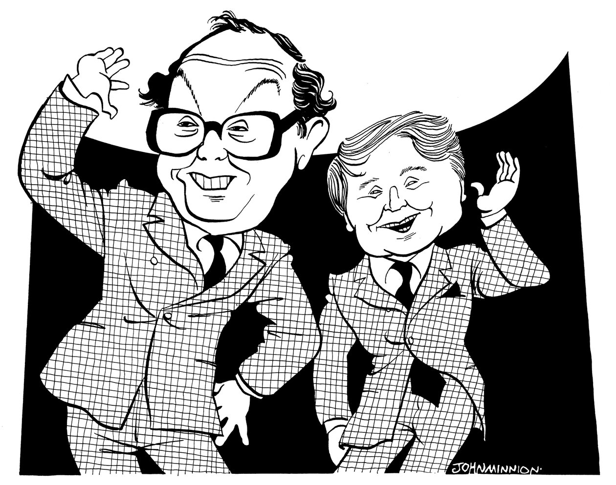 Morcambe és Wise - karikatúra John Minniontól alkotó: John Minnion