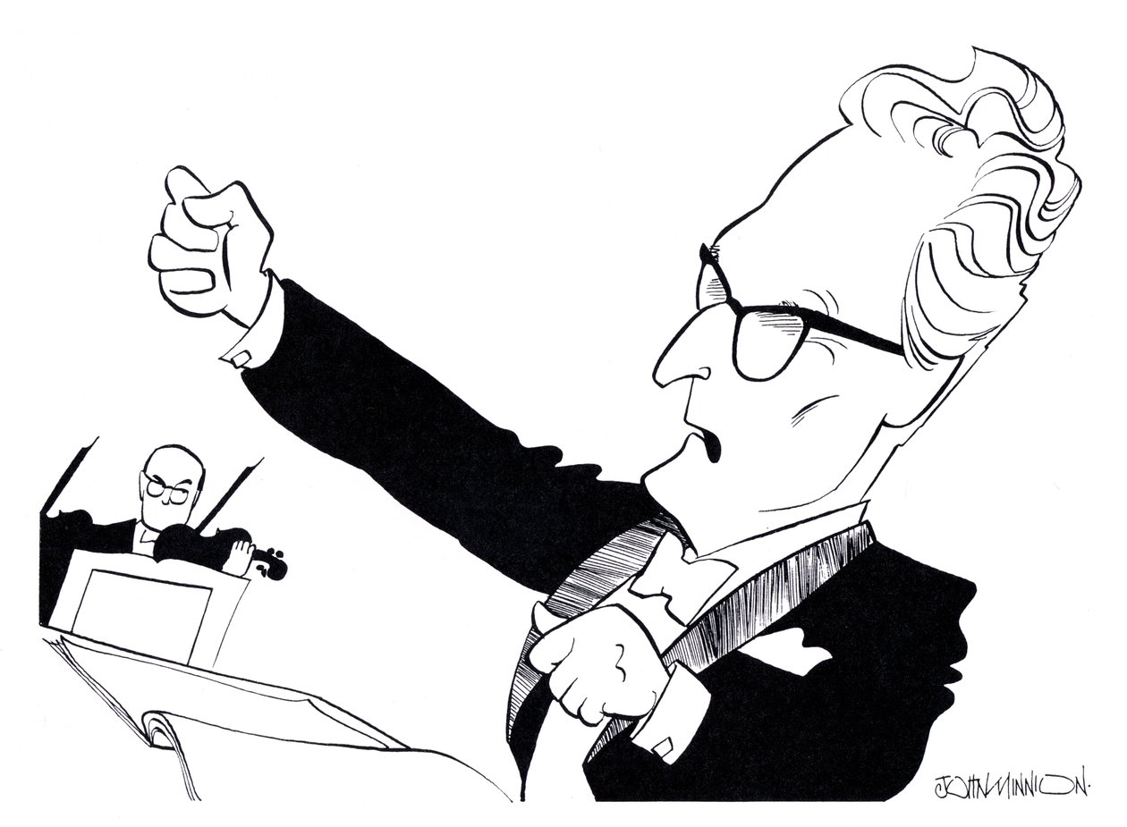 Otto Klemperer - karikatúrák alkotó: John Minnion