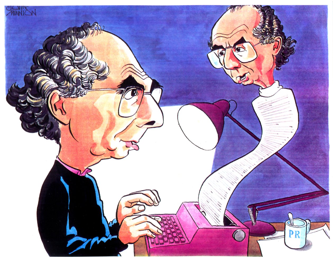 Philip Roth karikatúra alkotó: John Minnion
