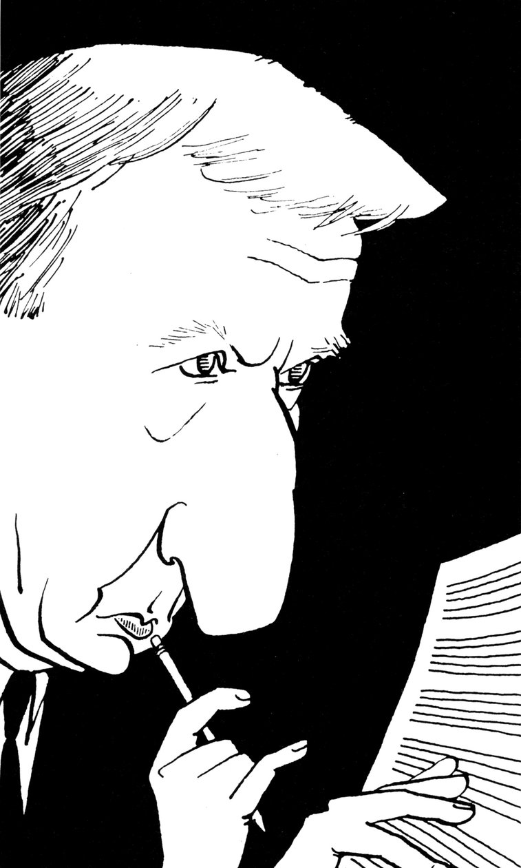 Richard Rodney Bennett, karikatúra: John Minnion alkotó: John Minnion