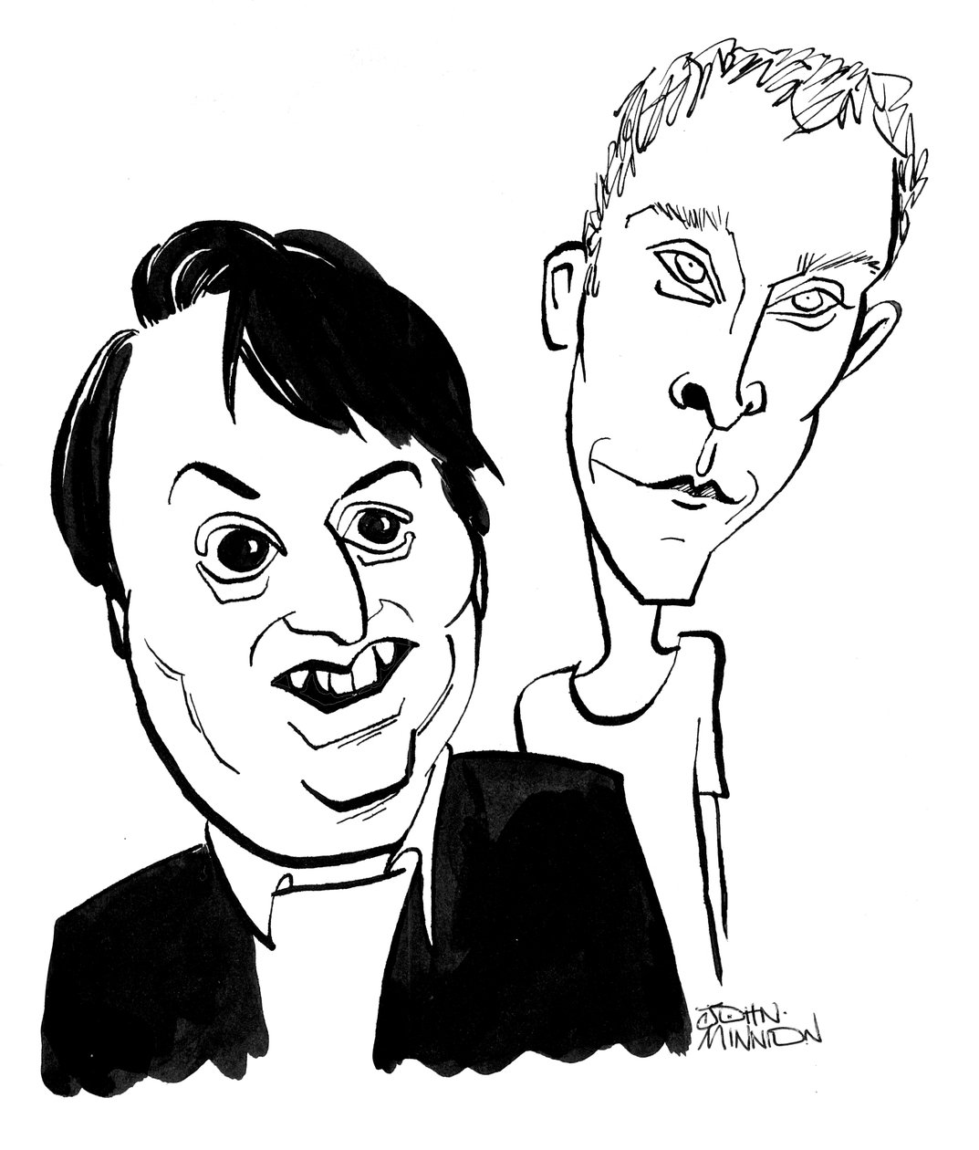 Robert Webb és David Mitchell - karikatúra: John Minnion alkotó: John Minnion