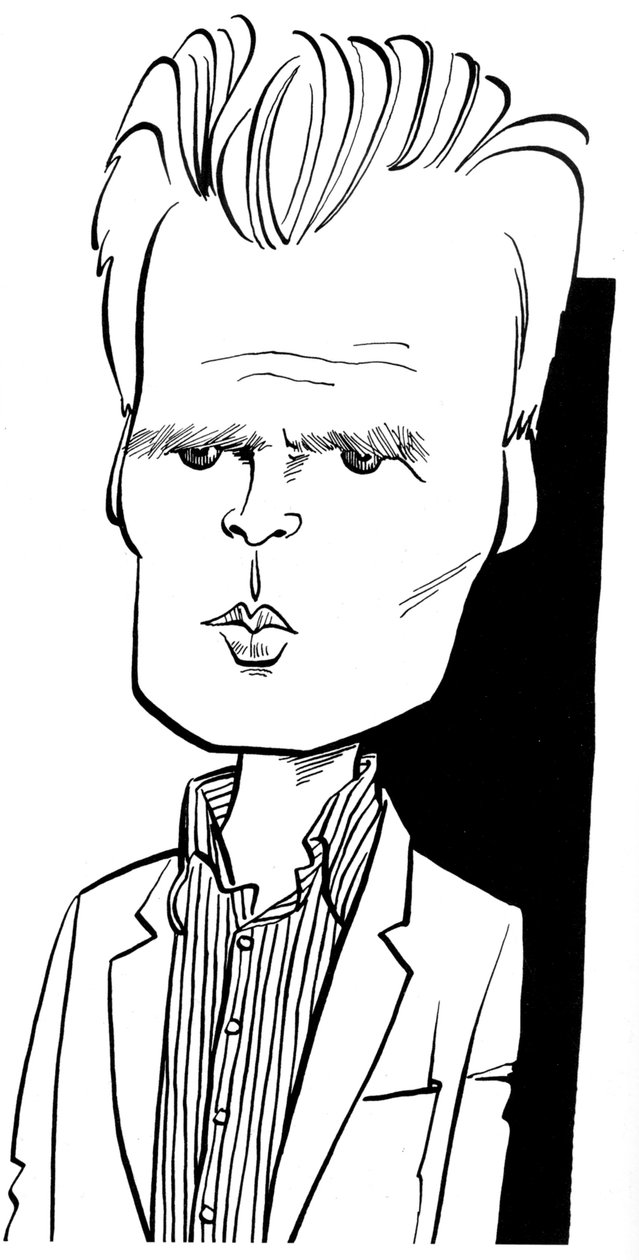 Robin Holloway, karikatúra John Minnion angol zeneszerzőtől alkotó: John Minnion