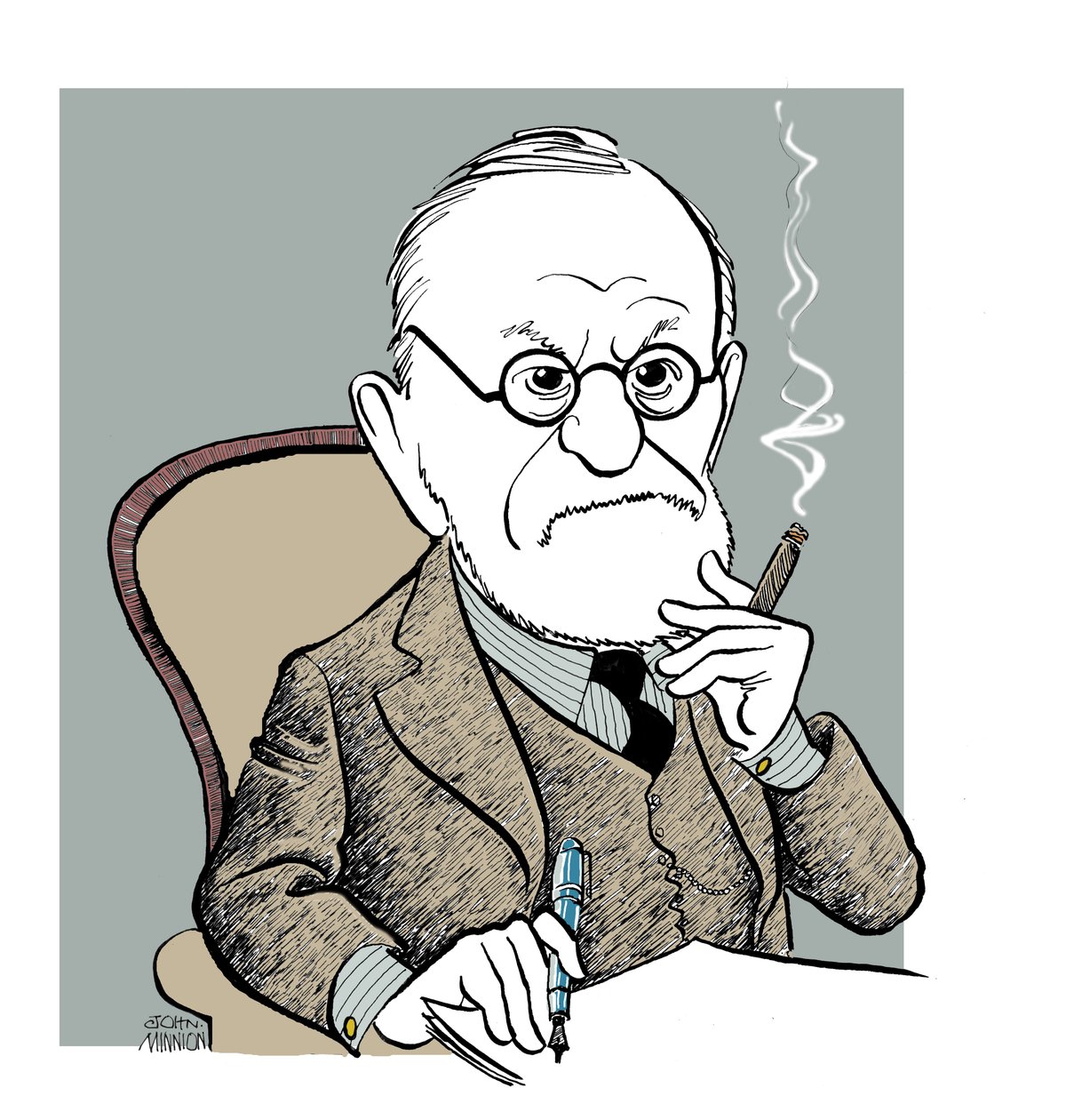 Sigmund Freud - karikatúra alkotó: John Minnion
