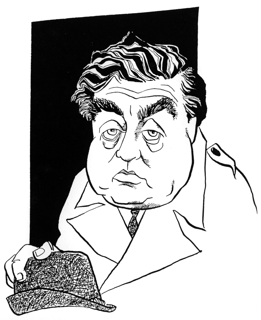 Tony Hancock, karikatúra: John Minnion alkotó: John Minnion