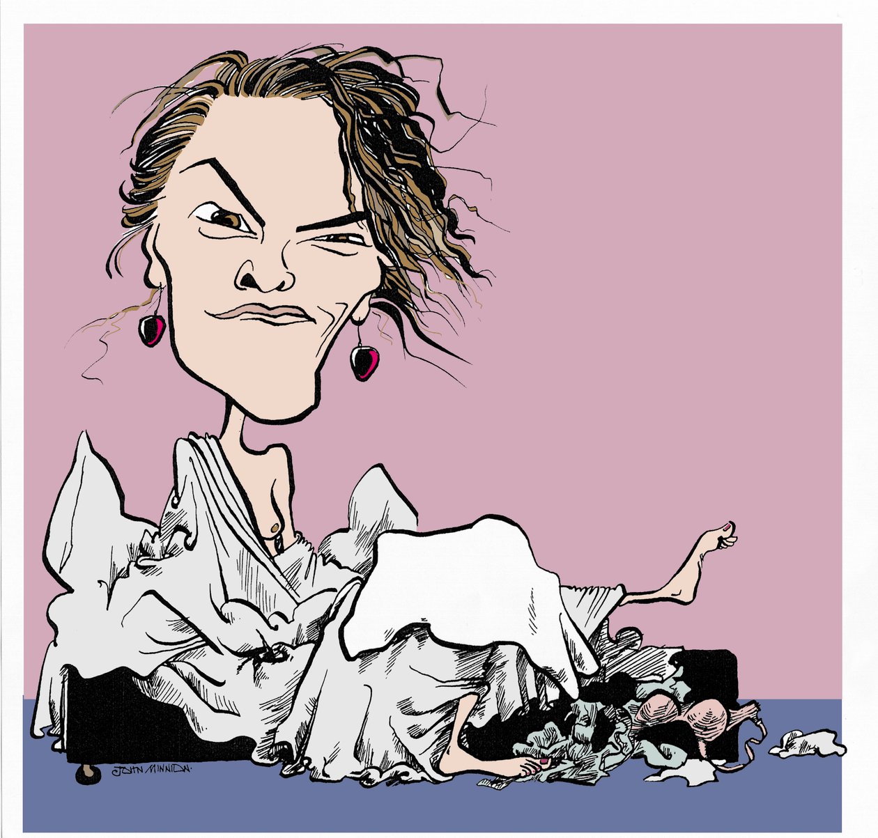 Tracey Emin, karikatúra alkotó: John Minnion