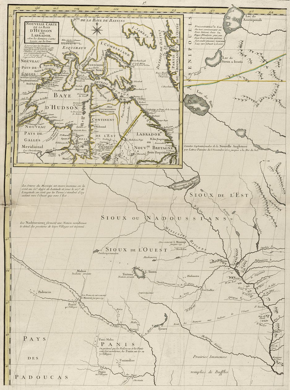 Az amerikai brit és francia uradalmak térképe, 1756 (metszet körvonalszínnel papíron) alkotó: John Mitchell