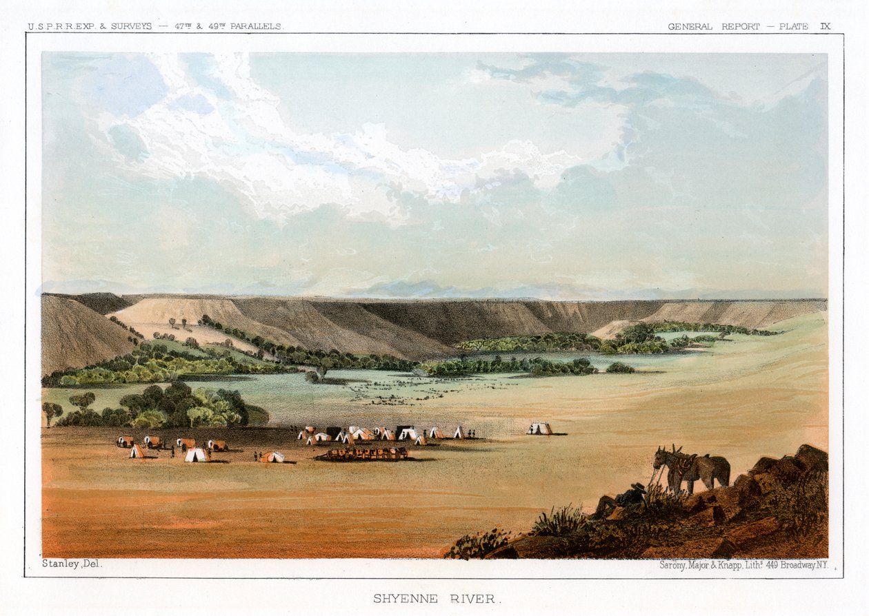 Cheyenne River, USA, 1856. alkotó: John Mix Stanley