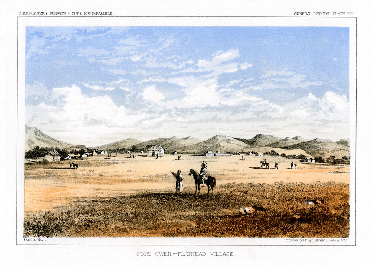 Fort Owen, Flathead Village, USA, 1856 alkotó: John Mix Stanley