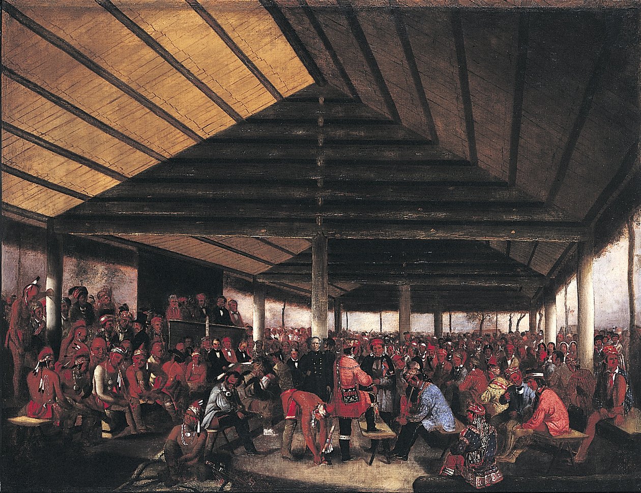 Nemzetközi Indián Tanács (Tallequah-ban, az Indián Területen tartották 1843-ban) alkotó: John Mix Stanley