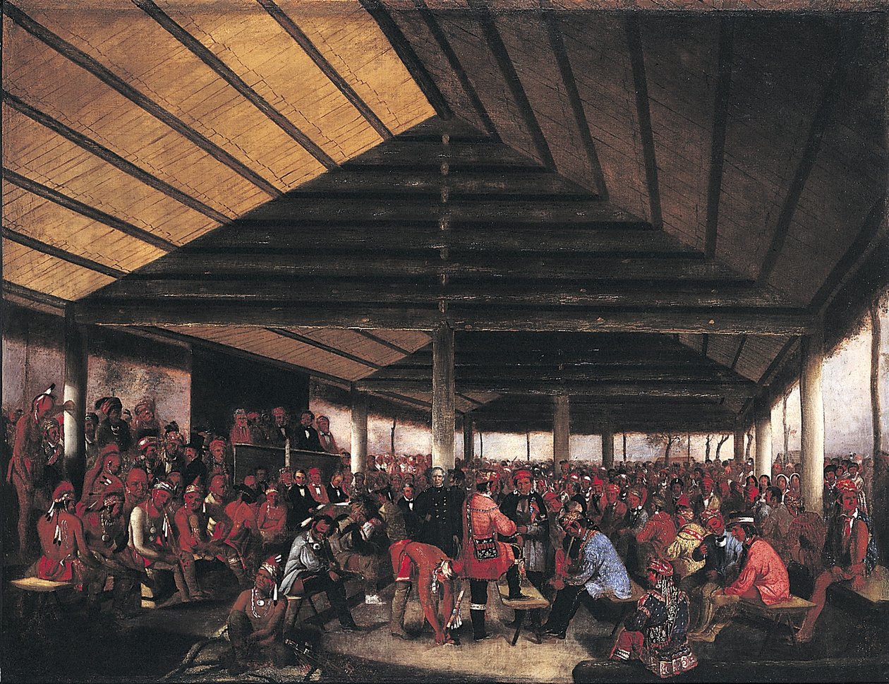 Nemzetközi indián tanács (Tallequahban, az Indián Területen tartották 1843-ban) alkotó: John Mix Stanley