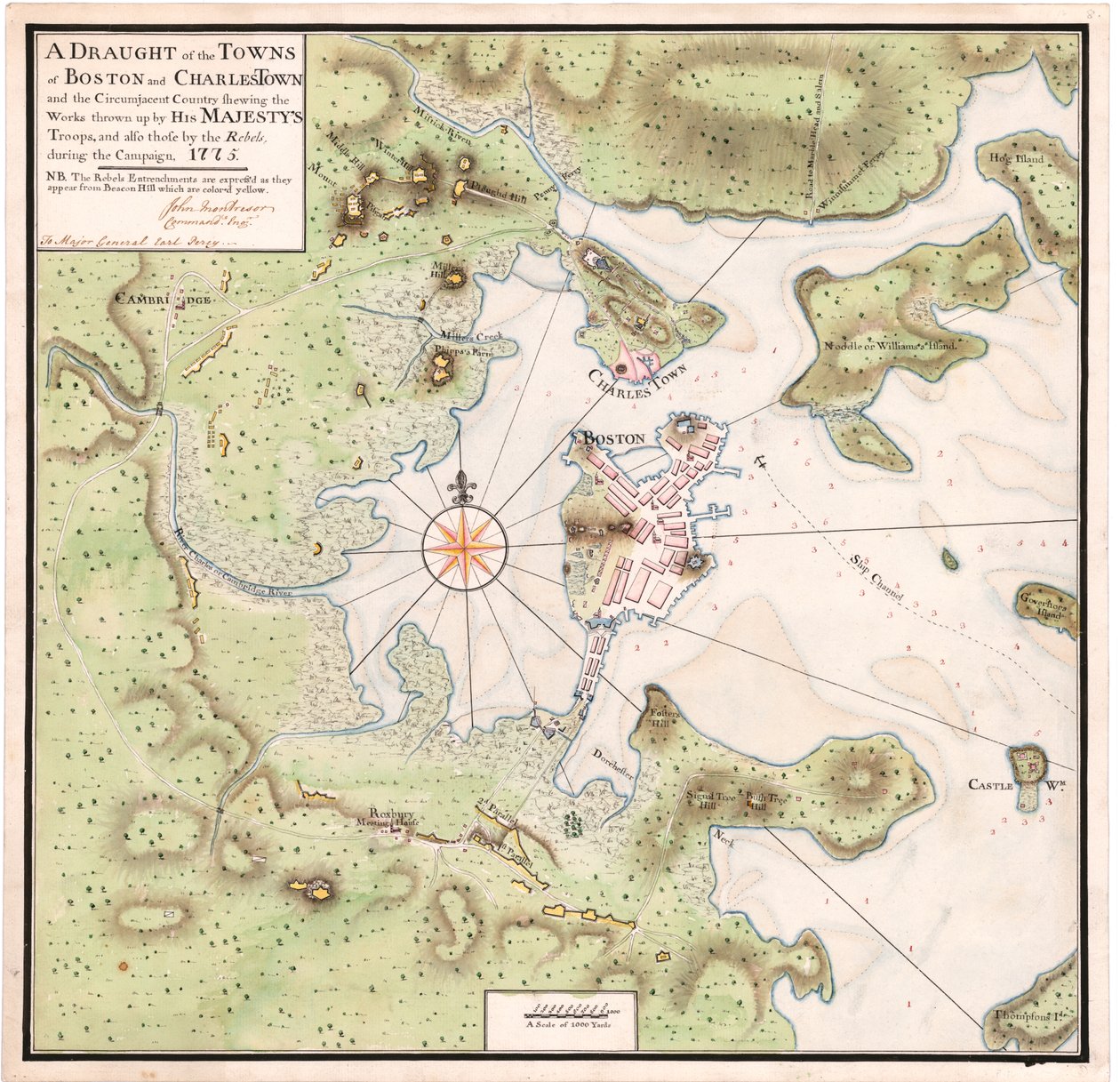 Boston térképe Montresortól alkotó: John Montresor