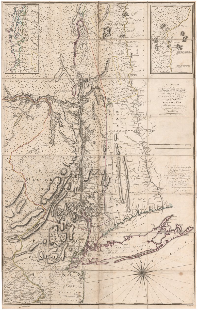 New York tartomány térképe… Montresor kapitánytól alkotó: John Montresor