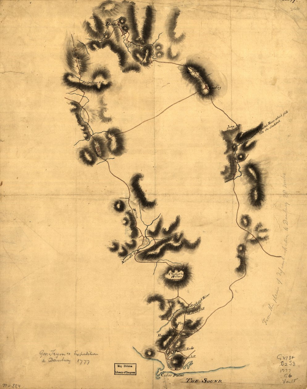 Tryon kormányzó expedíciója Danburybe, 1777. LOC gm71000884 alkotó: John Montresor