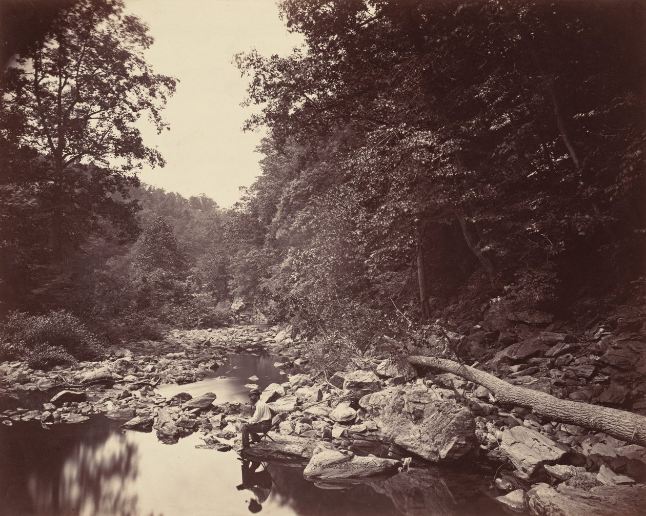 A Wissahickon Creek Philadelphia közelében, kb. 1863. alkotó: John Moran