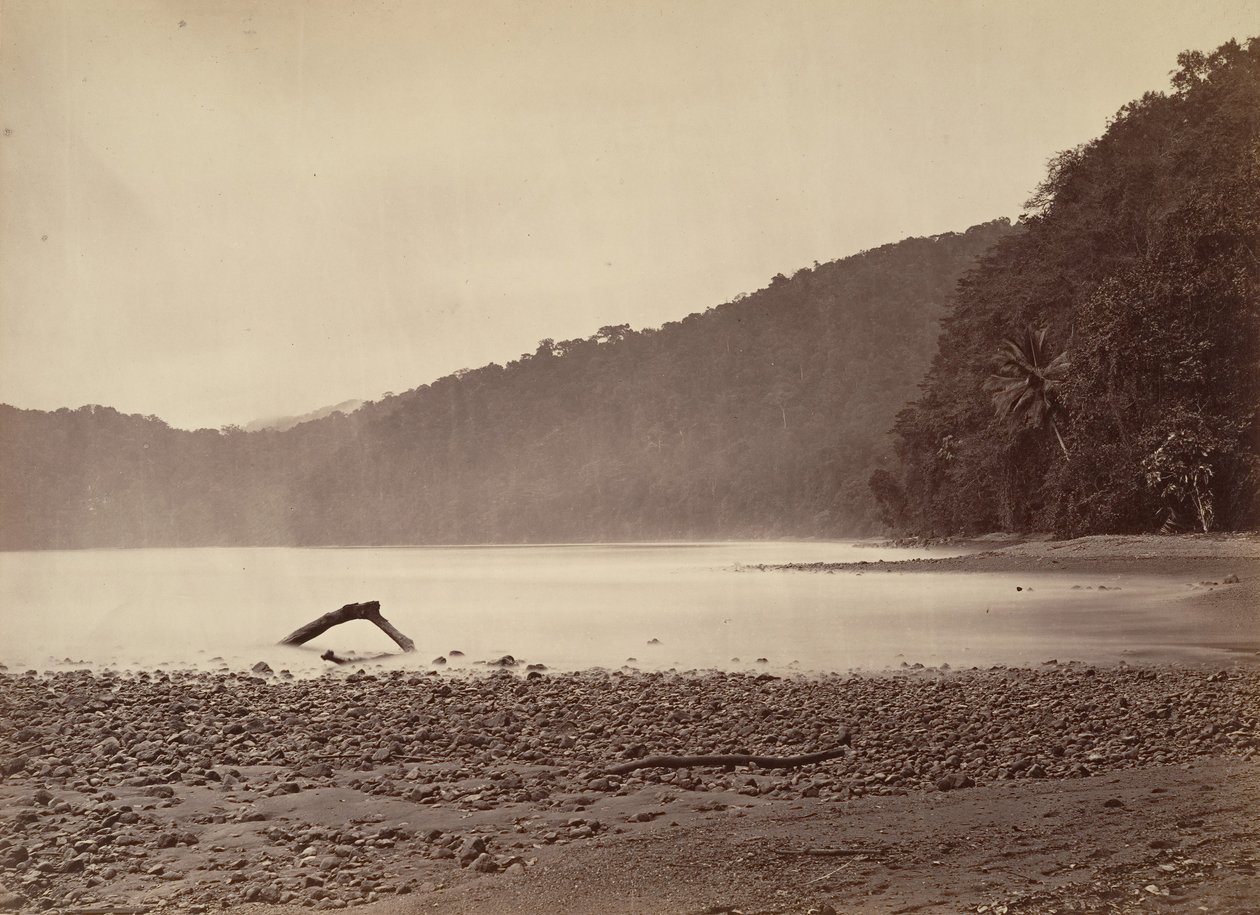 Trópusi táj, A tervezett csatorna végállomása, Limon Bay, 1871. alkotó: John Moran