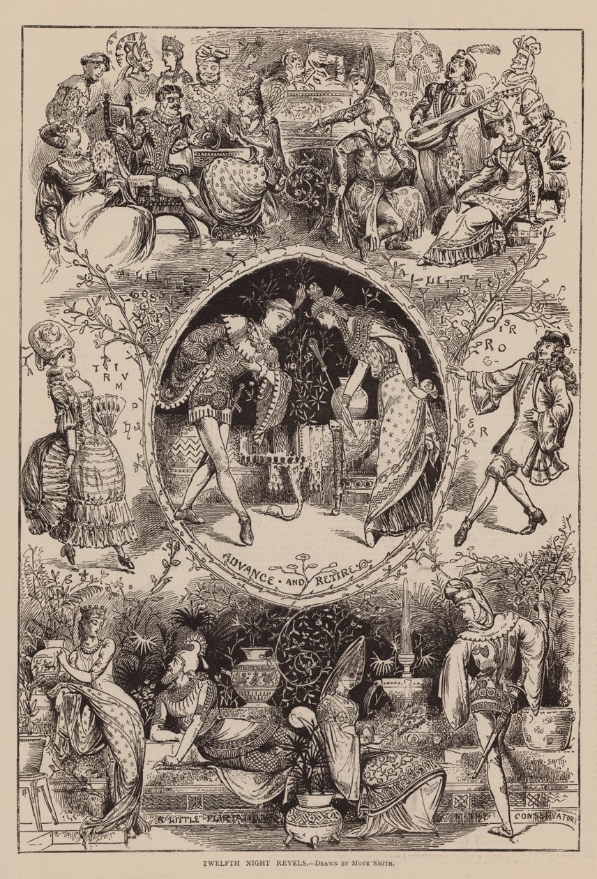 Tizenkettedik éjszakai mulatság (metszet) alkotó: John Moyr Smith