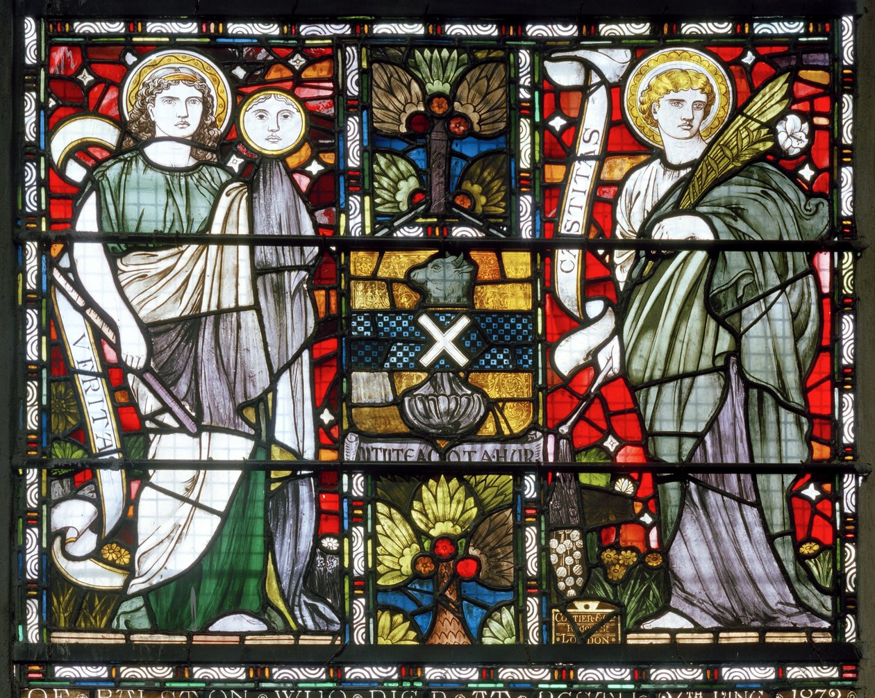 Paisley Abbey, Cottire & Co, John Moyr Smith, Truth & Chastity, 1873 alkotó: John Moyr attr.to Smith