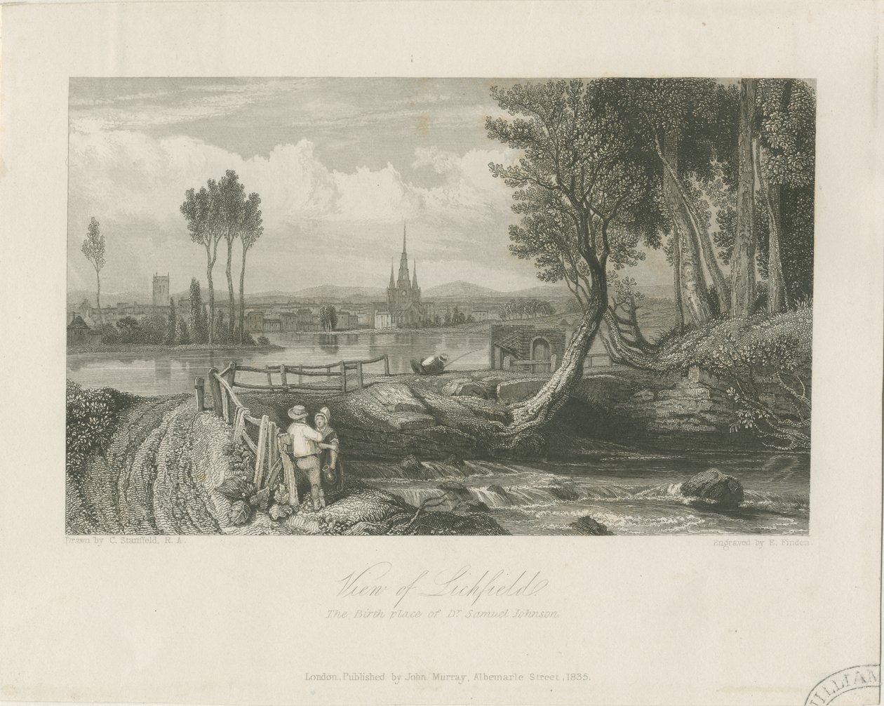 Lichfield – Keleti nézet: acélmetszet, nd [c 1835] (nyomtatás) alkotó: John Murray