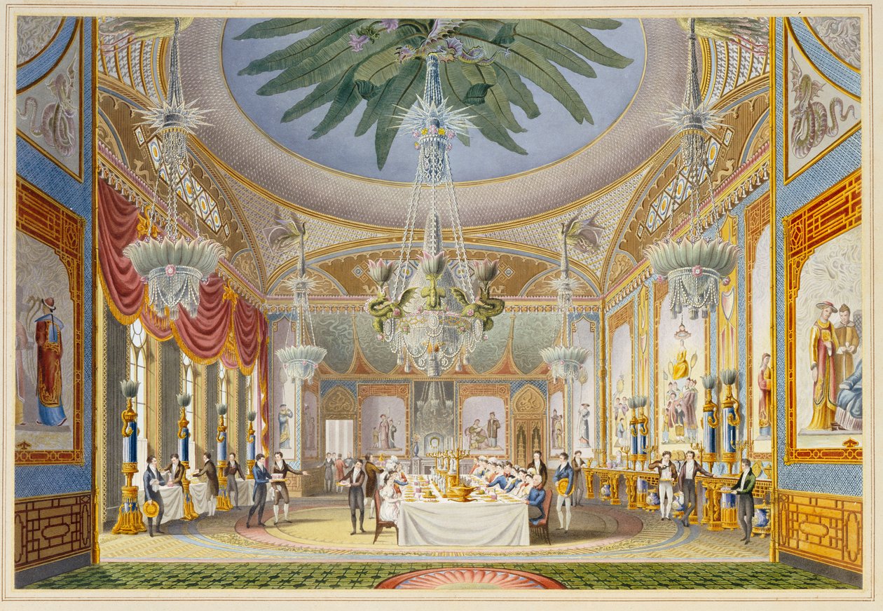 A Brightoni Királyi Pavilon bankettterme, 1826 alkotó: John Nash
