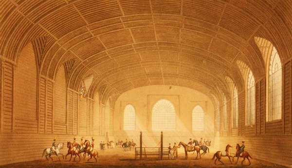 The Riding House from the Views of the Royal Pavilion, Brighton, John Nash alkotó: John Nash