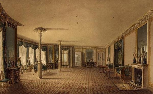 A déli szalon vagy bankettterem galéria a királyi pavilonból, Brightonból, John Nash alkotó: John Nash