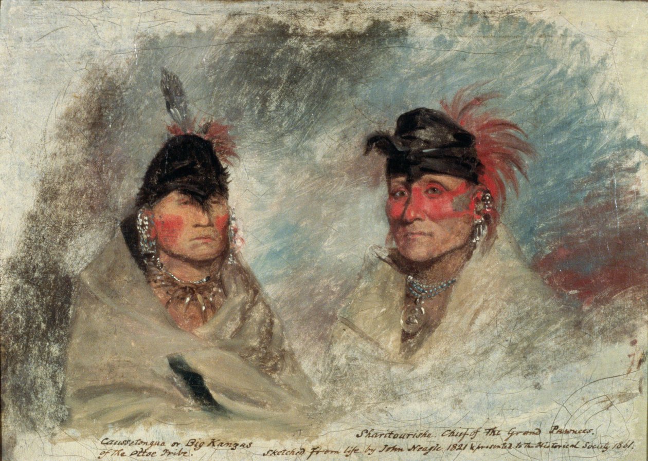 Big Kansas vagy Caussetongua és Sharitarishe, a Grand Pawnees főnöke, 1821 alkotó: John Neagle