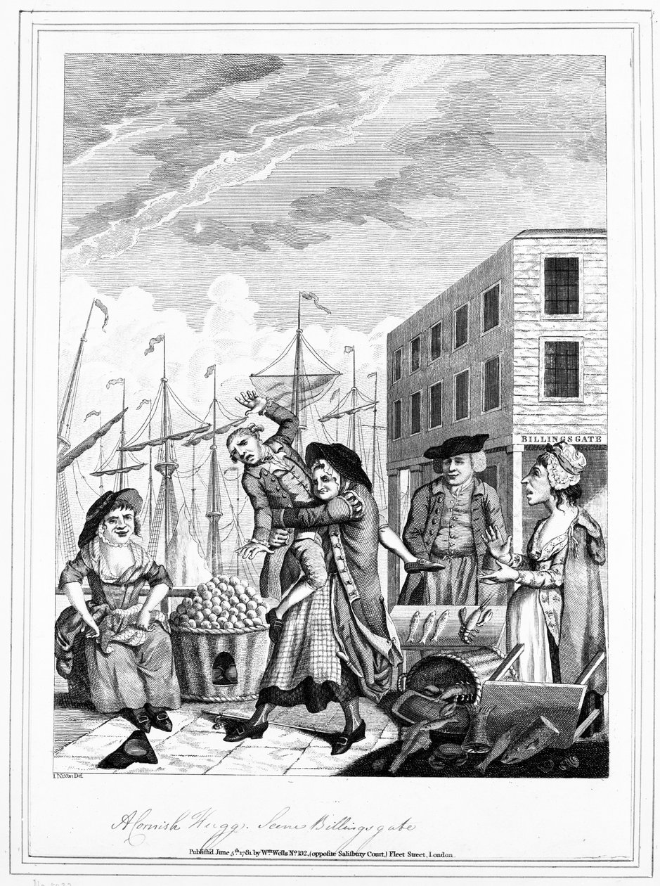 Cornish ölelés Billingsgate-ben, 1781 alkotó: John Nixon