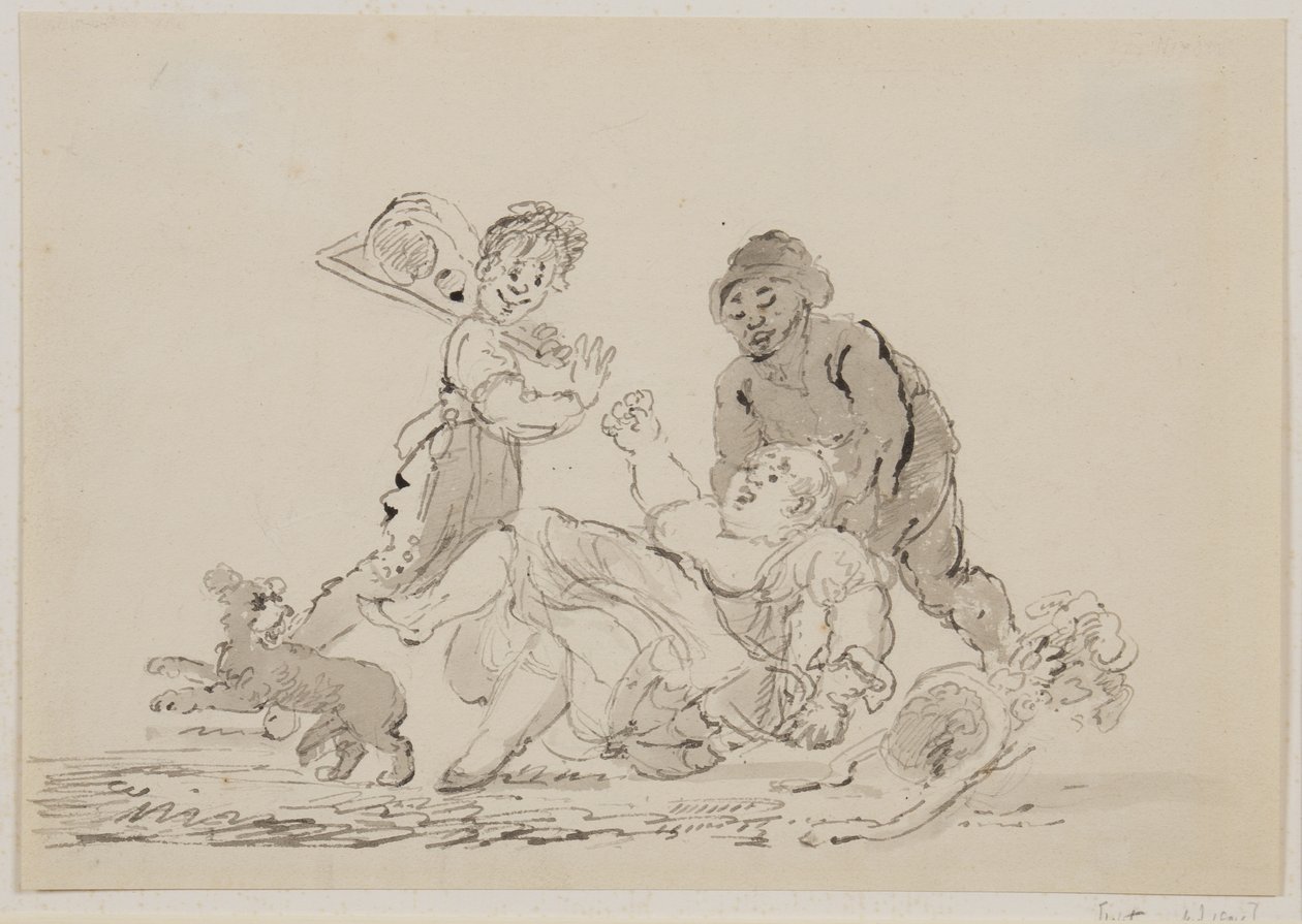 Egy utcai baleset, 1804 (toll, ecset és tinta papíron) alkotó: John Nixon