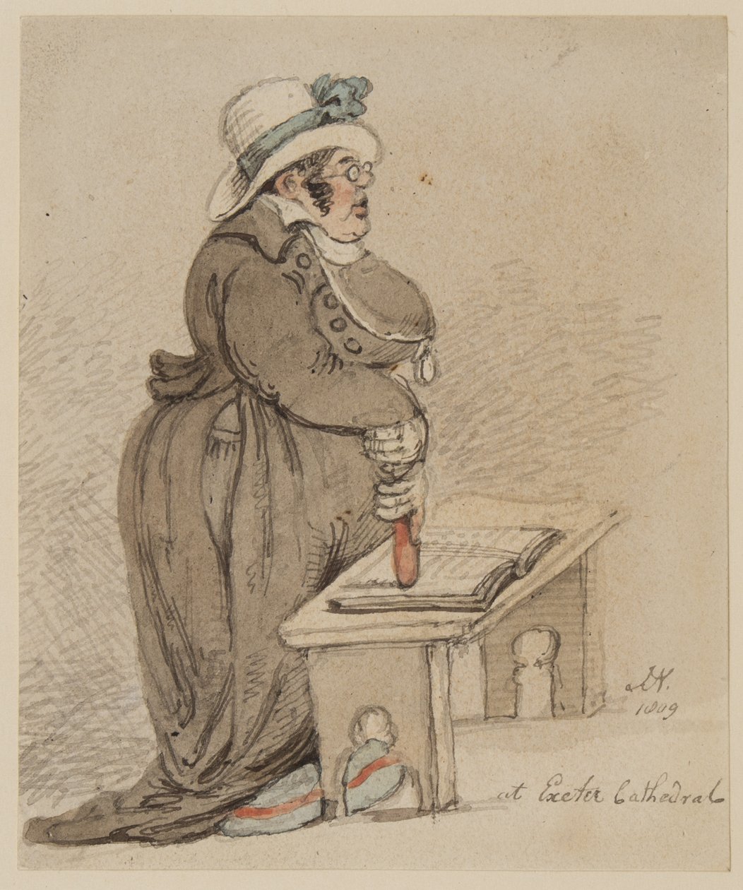 Exeteri katedrálisban, 1809 (toll, tinta, ecset és WC papíron) alkotó: John Nixon