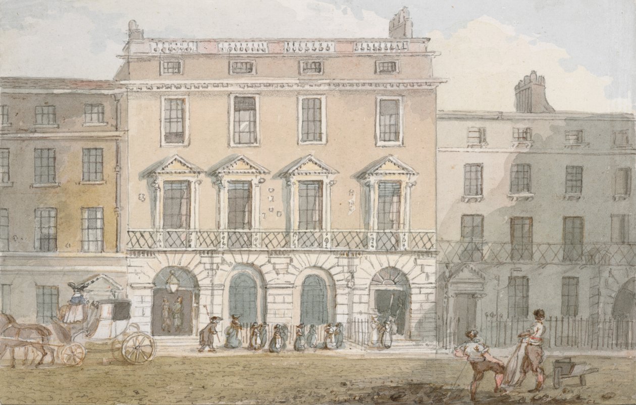 Freemasons Hall and Tavern, Great Queen Street, 1800 körül (wc papíron) alkotó: John Nixon