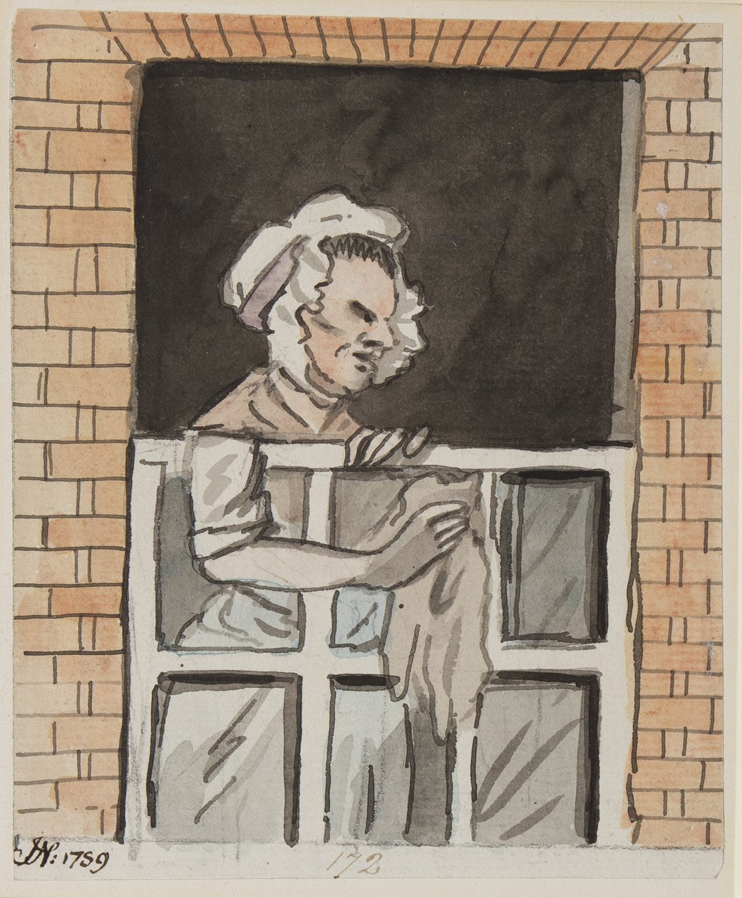 Szobatisztító ablak, 1789 (tinta és wc papíron) alkotó: John Nixon