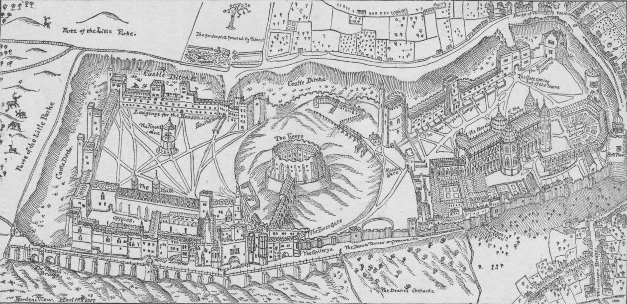 Nordens kilátás a windsori kastélyra, 1607. 1895 alkotó: John Norden