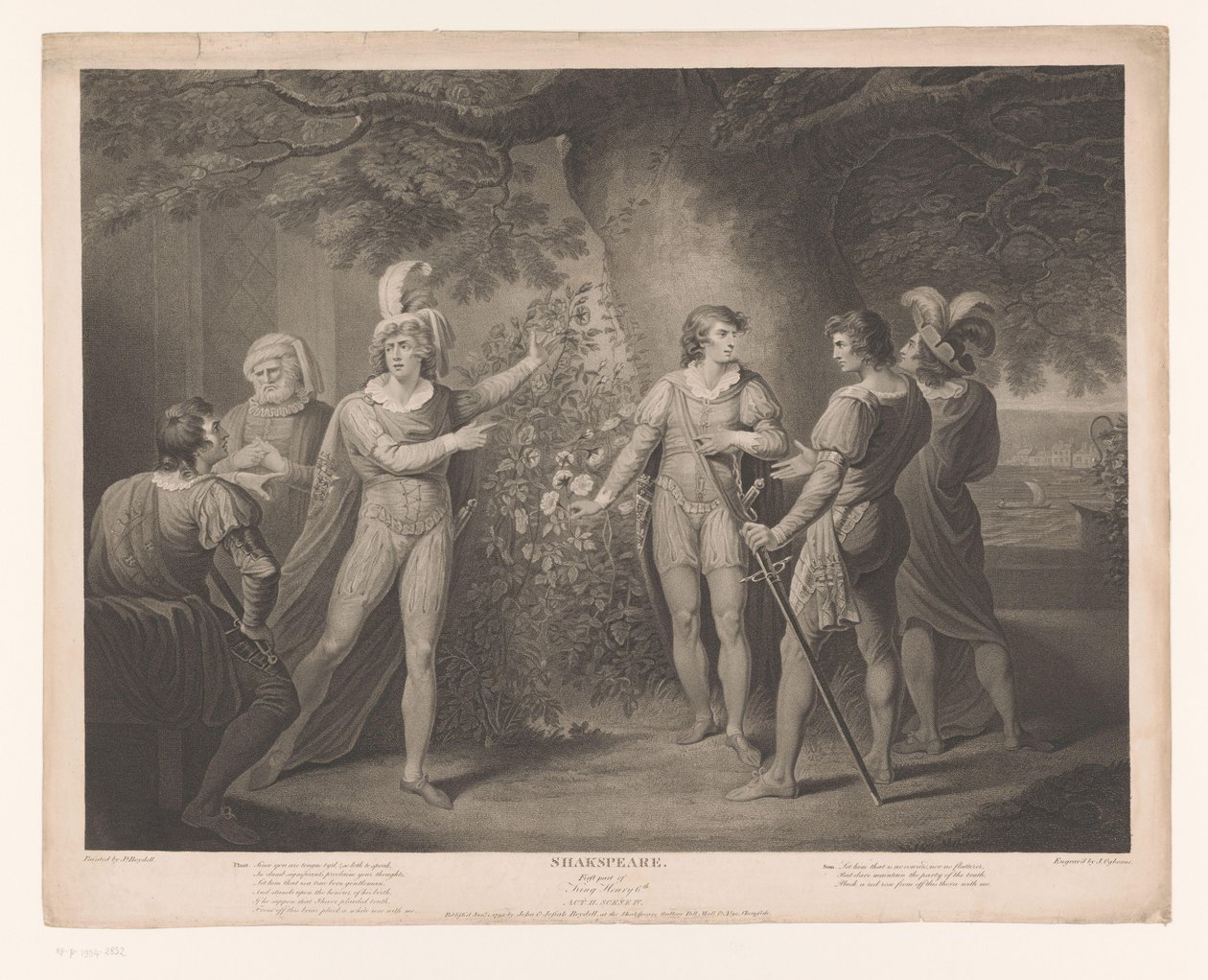 Richard Plantagenet és Somerset grófja a Rose Bushes-ban Shakespeare (cím a tárgyon) alkotó: John Ogborne (I)