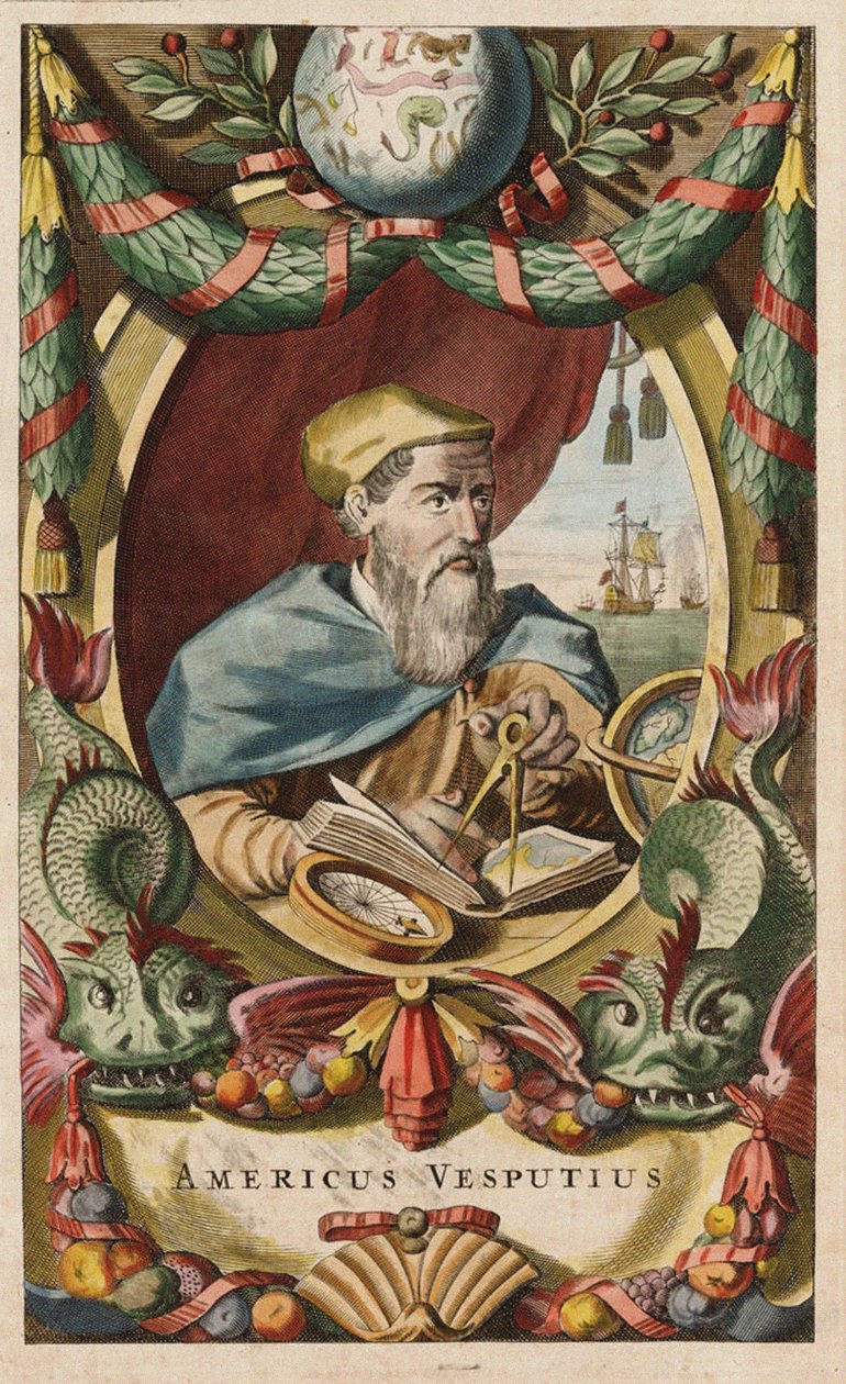 Amerigo Vespucci portréja, 1671 alkotó: John Ogilby
