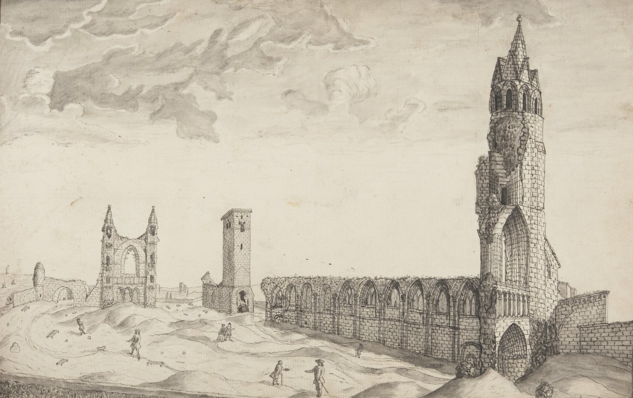 St Andrews Delineated (toll és mosás papíron) alkotó: John Oliphant
