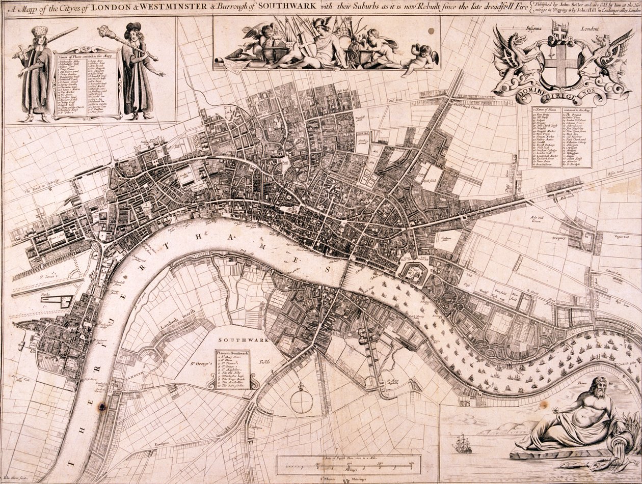 London térkép, c1680 alkotó: John Oliver