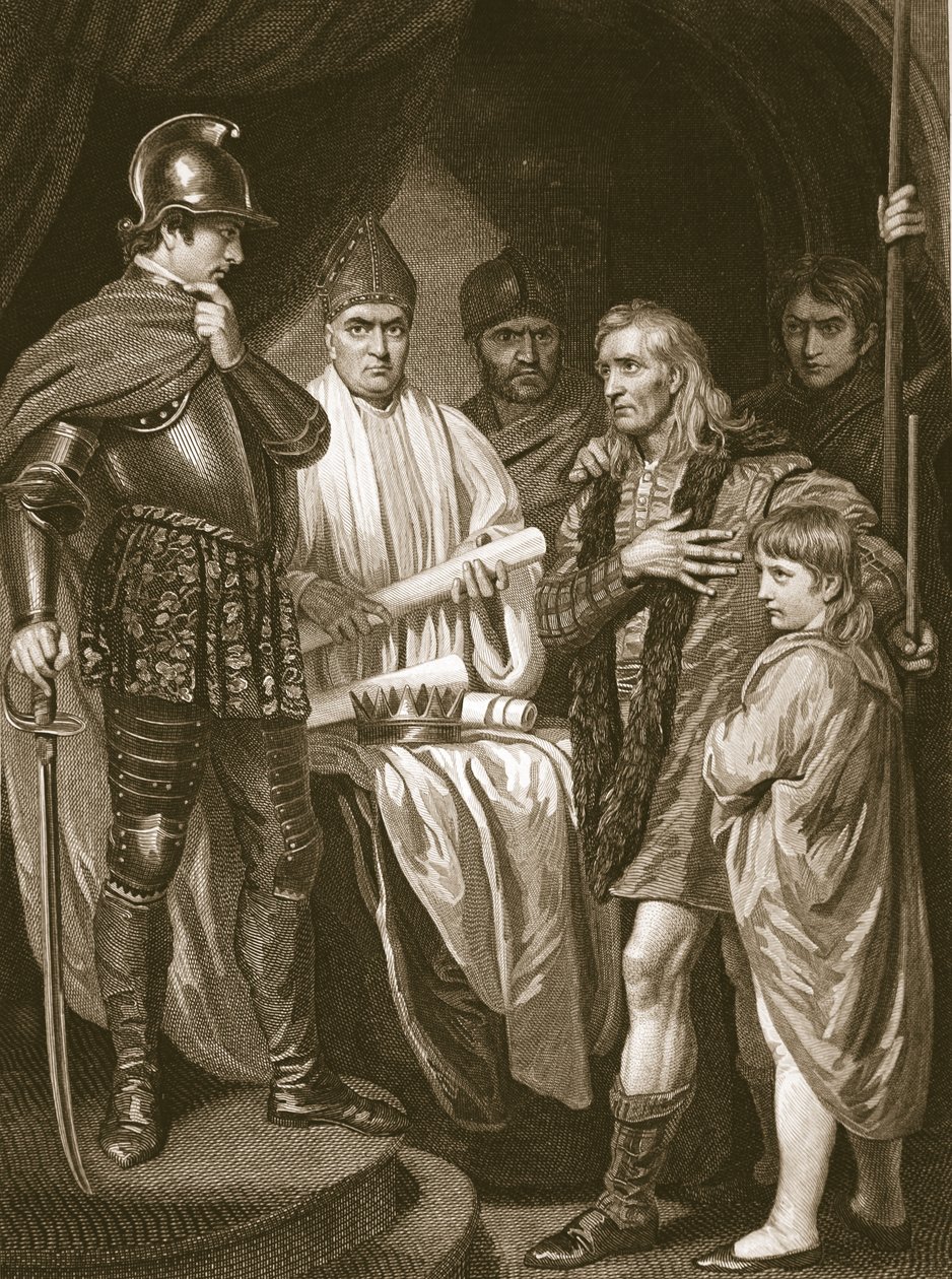 Baliol átadja koronáját I. Edwardnak, J. Parker metszete, illusztráció David Hume „Anglia története” című kocsmából. R. Bowyer, London, 1812 alkotó: John Opie